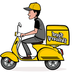 Delivery guy on scooter